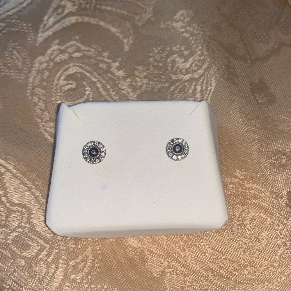 Sterling Silver Evil Eye Earrings